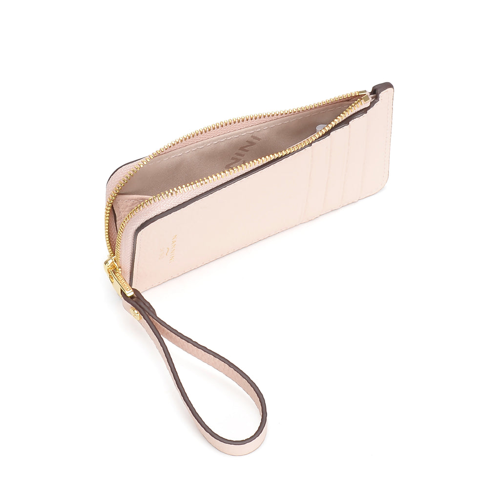 Portacarte con zip in pelle Wallis-X