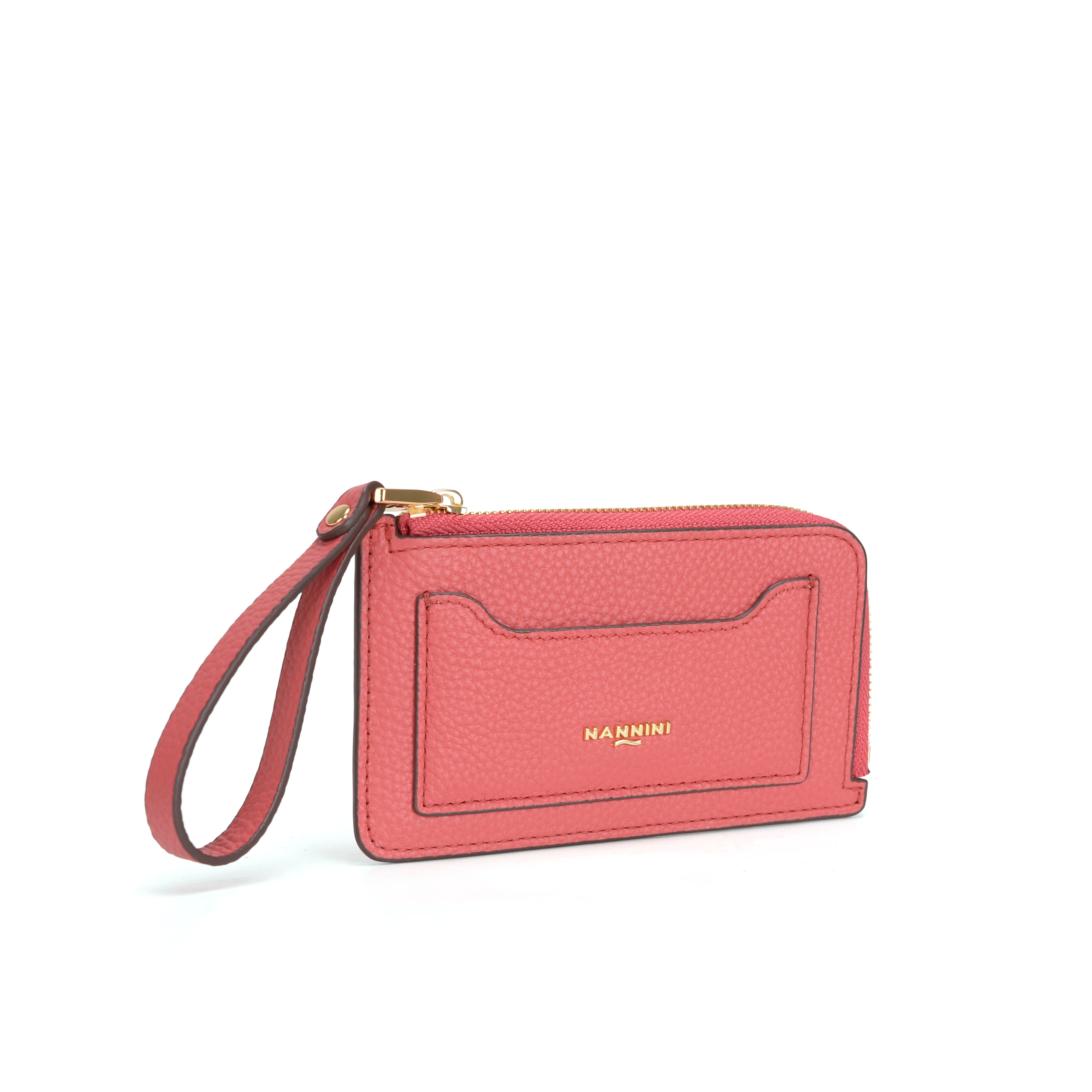 Portacarte con zip in pelle Wallis-X
