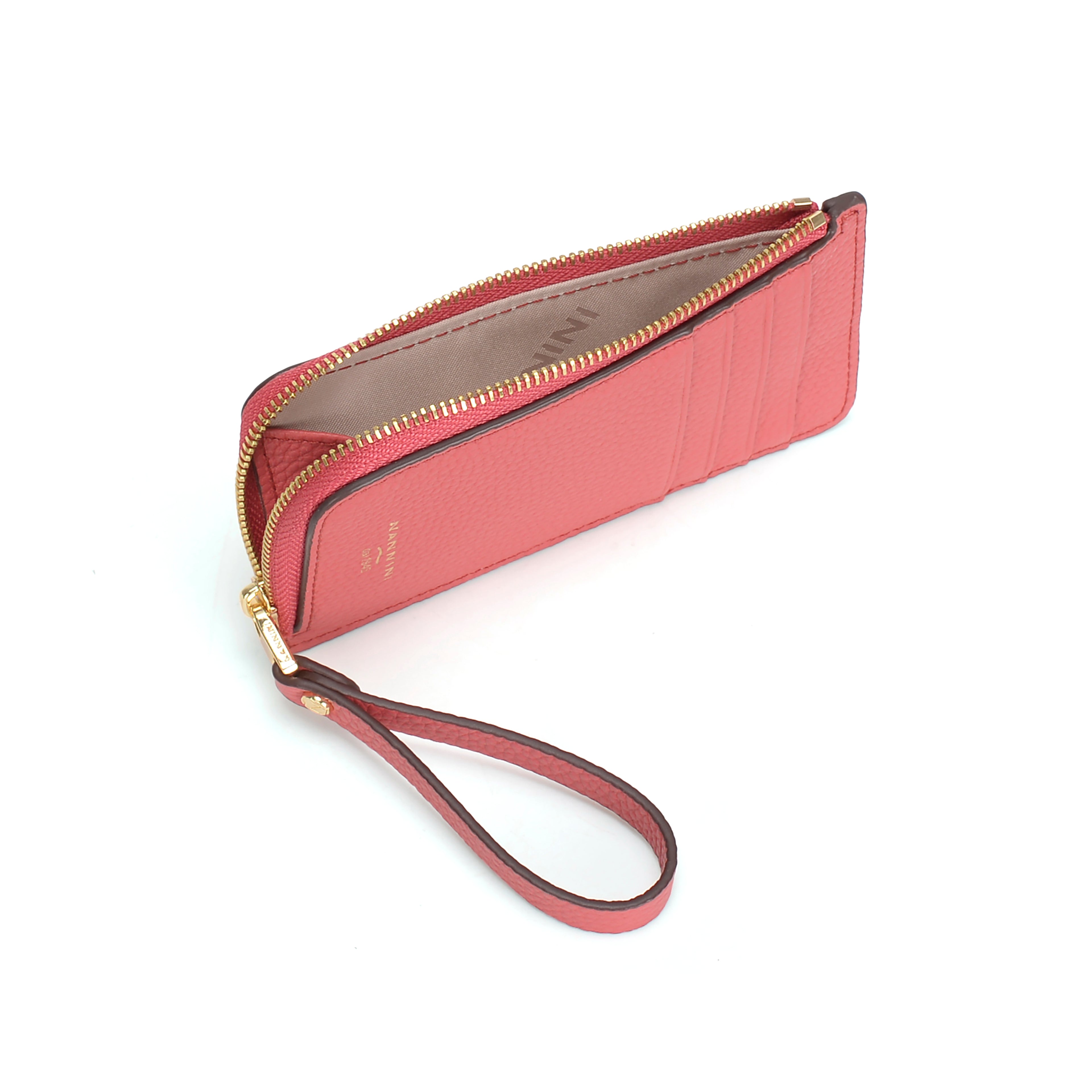 Portacarte con zip in pelle Wallis-X