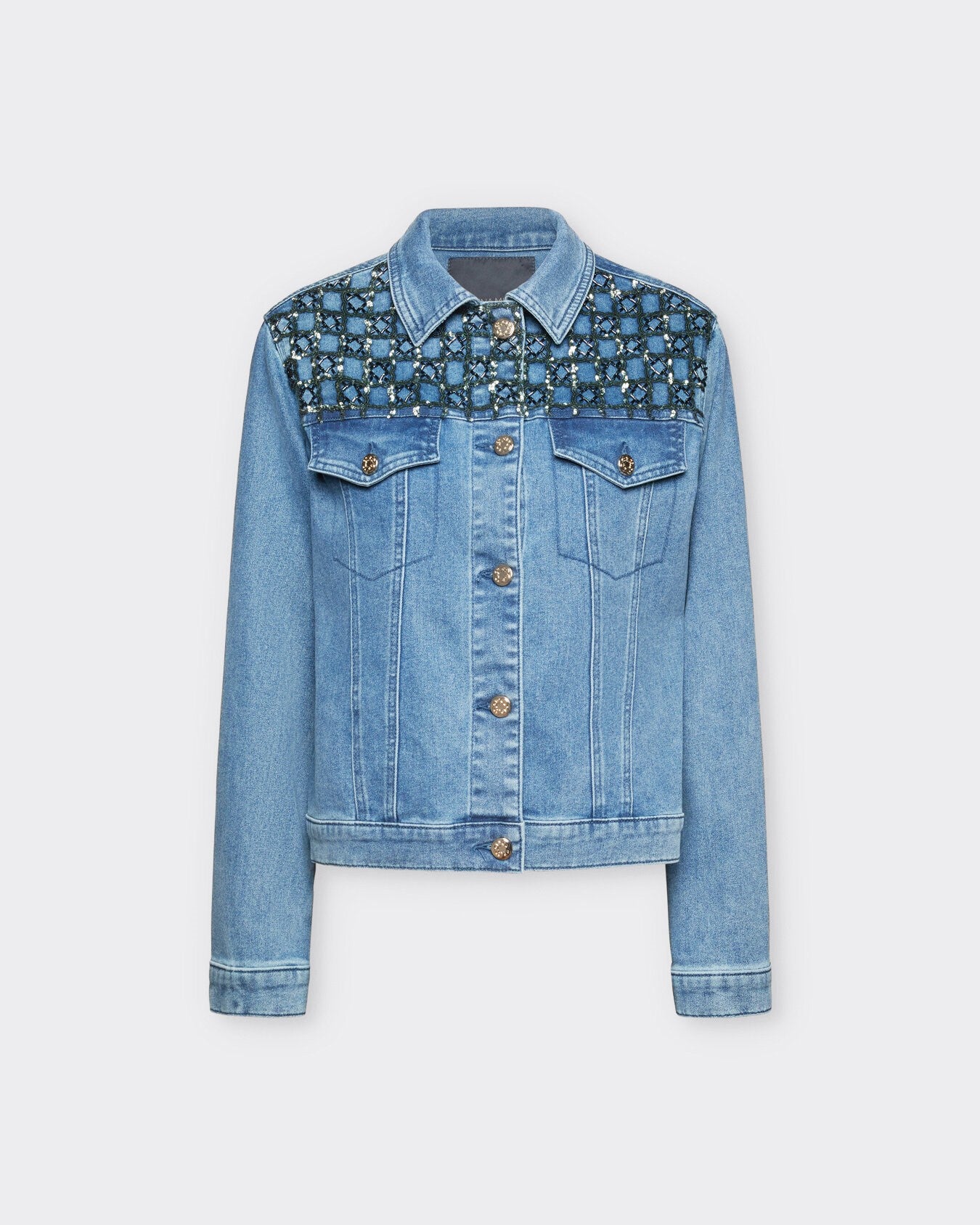 Giubbotto in denim ricamato