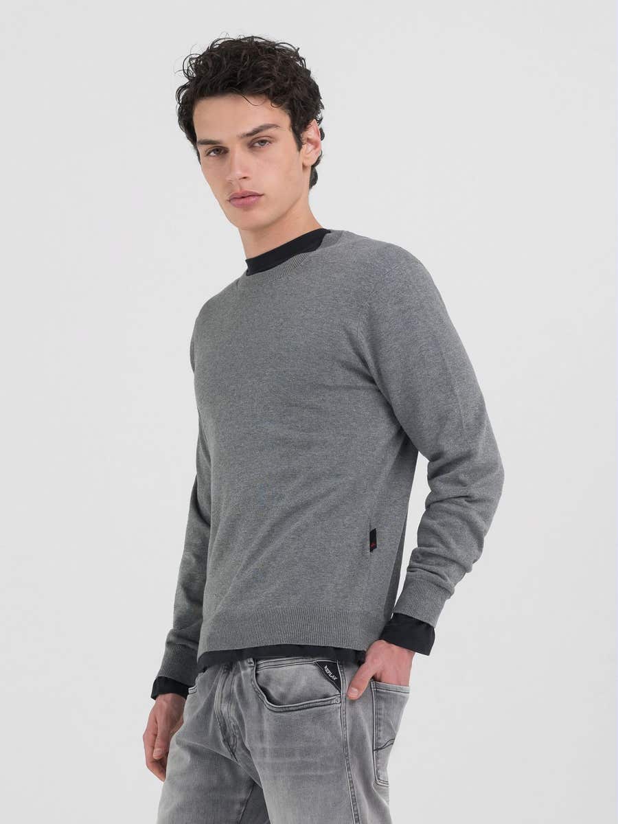 Pullover girocollo in cotone