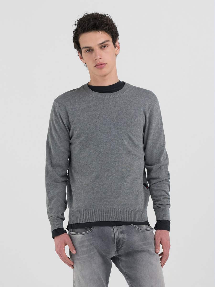 Pullover girocollo in cotone