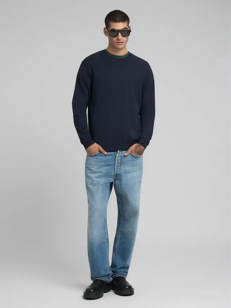 Pullover in cotone con ricamo R