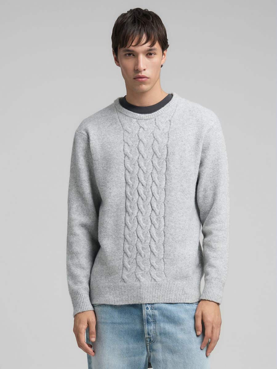 Maglione girocollo treccie