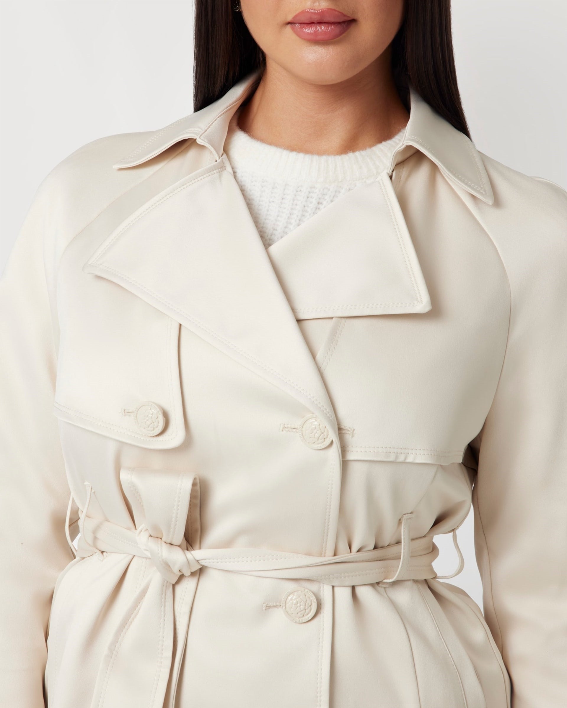 Trench Andrea cropped in raso