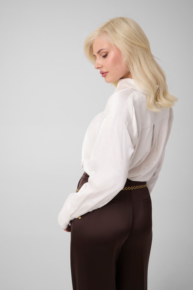 Camicia con logo in viscosa