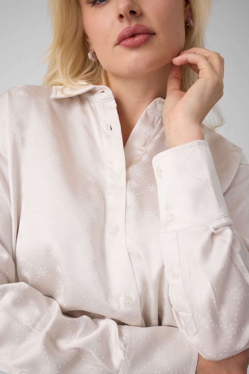Camicia con logo in viscosa