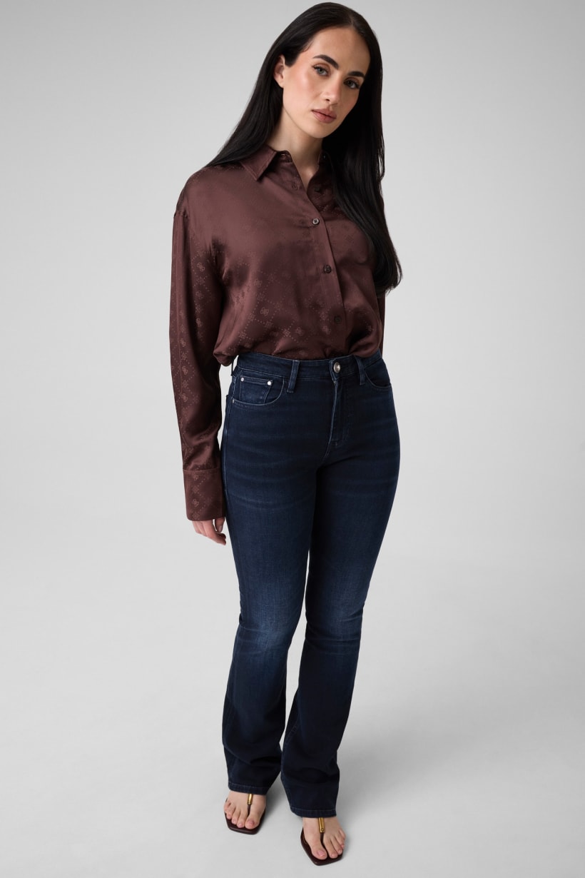 Camicia con logo in viscosa