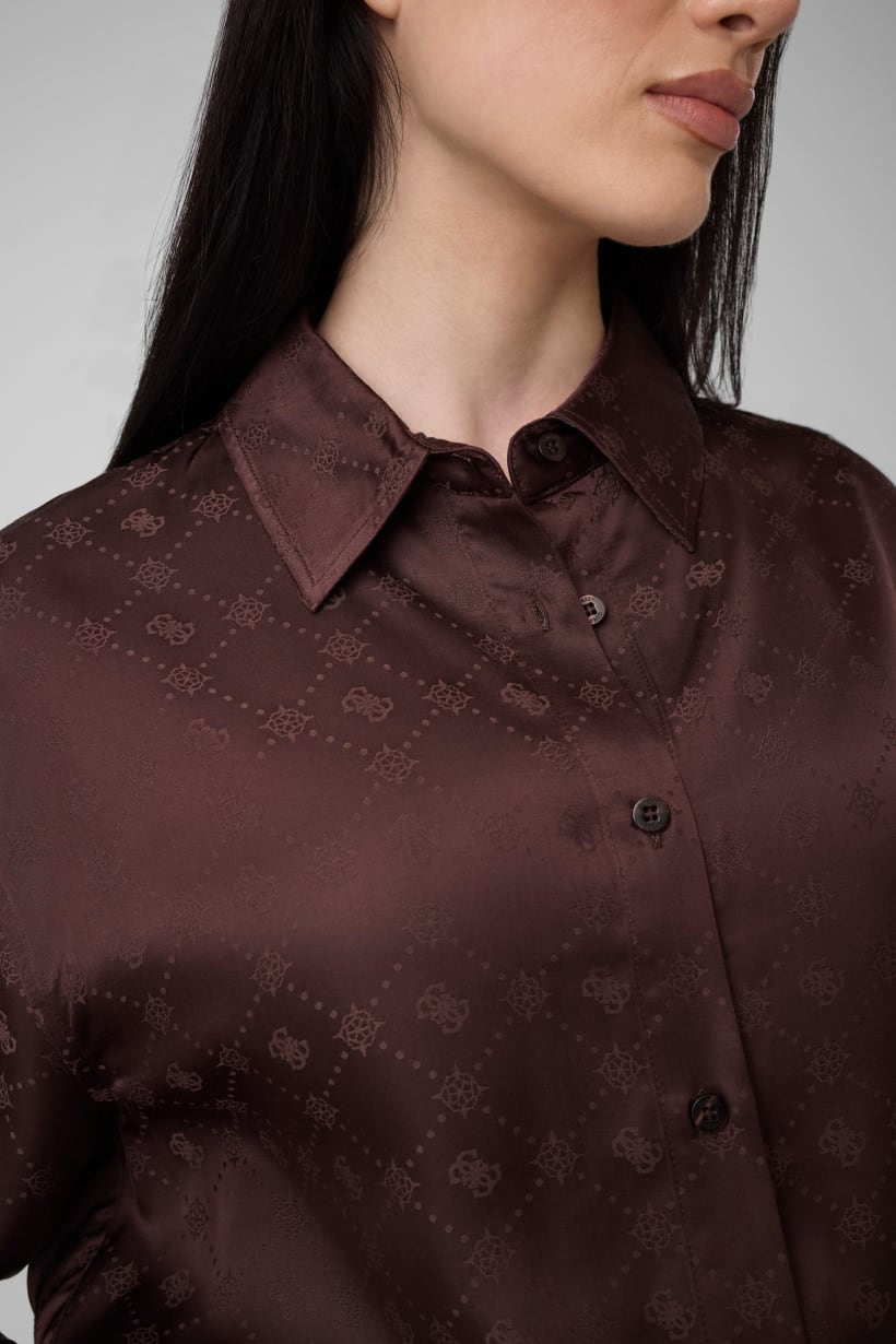 Camicia con logo in viscosa