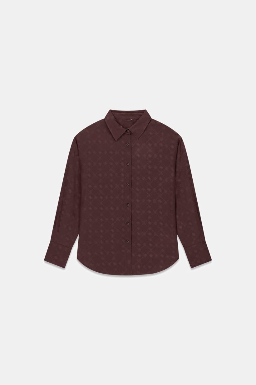 Camicia con logo in viscosa