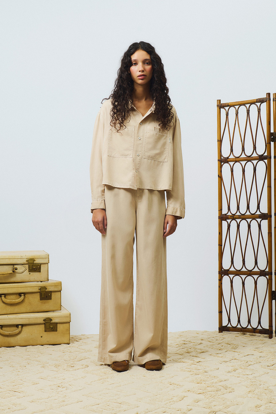 Camicia Fatigue cropped in tencell