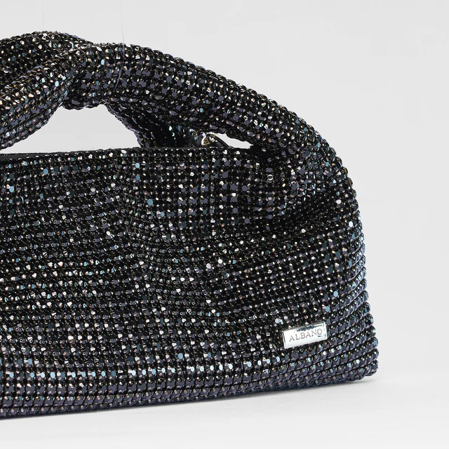 Pochette con manici e strass