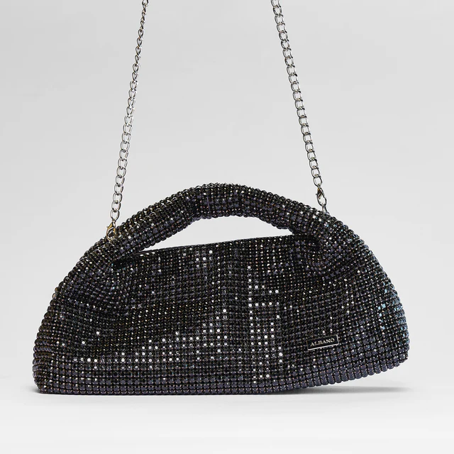 Pochette con manici e strass
