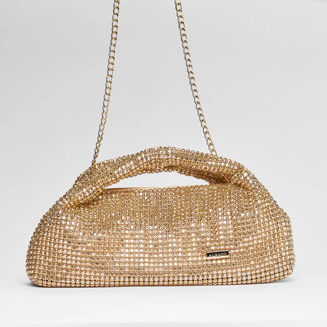 Pochette con manici e strass
