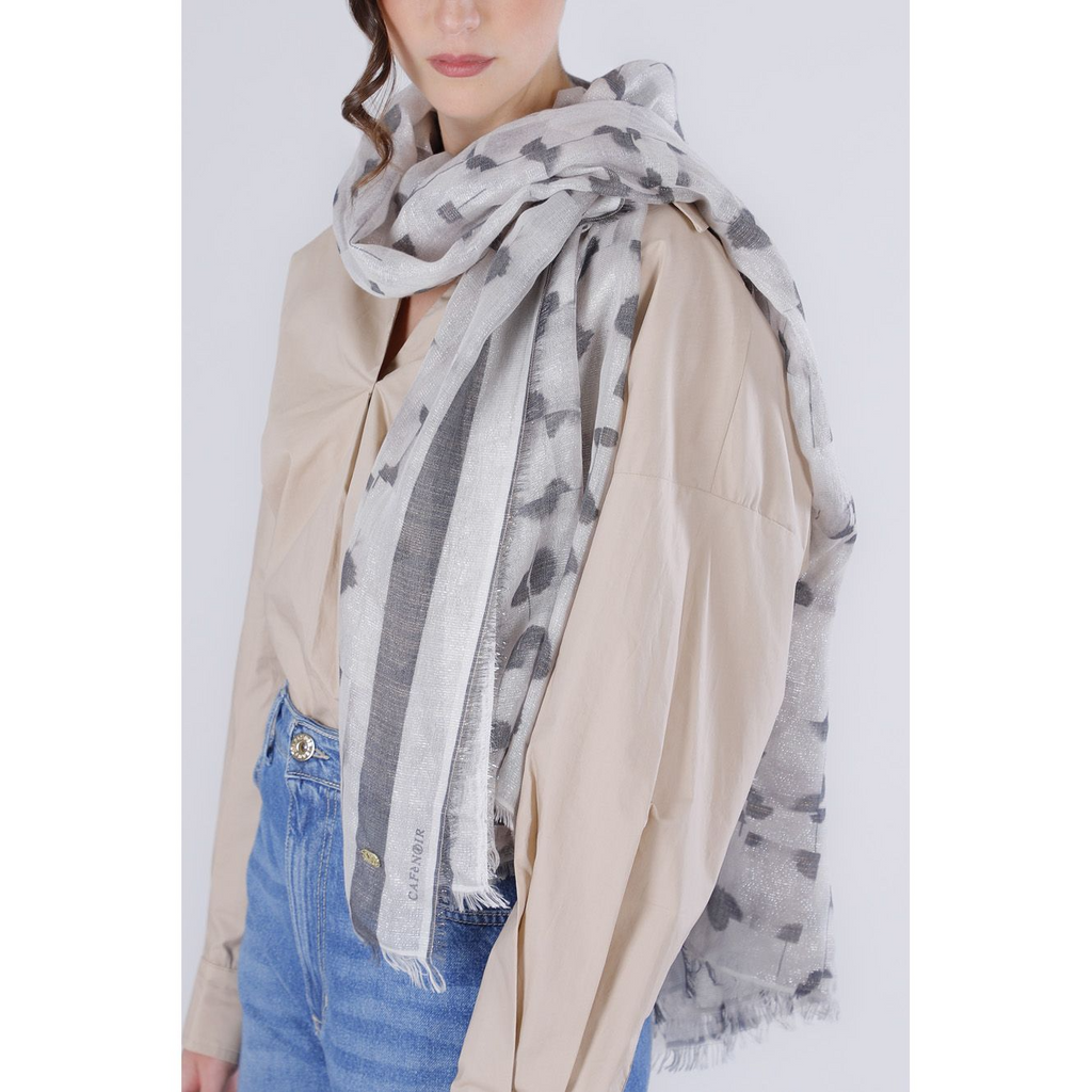 Sciarpa con lurex stampata