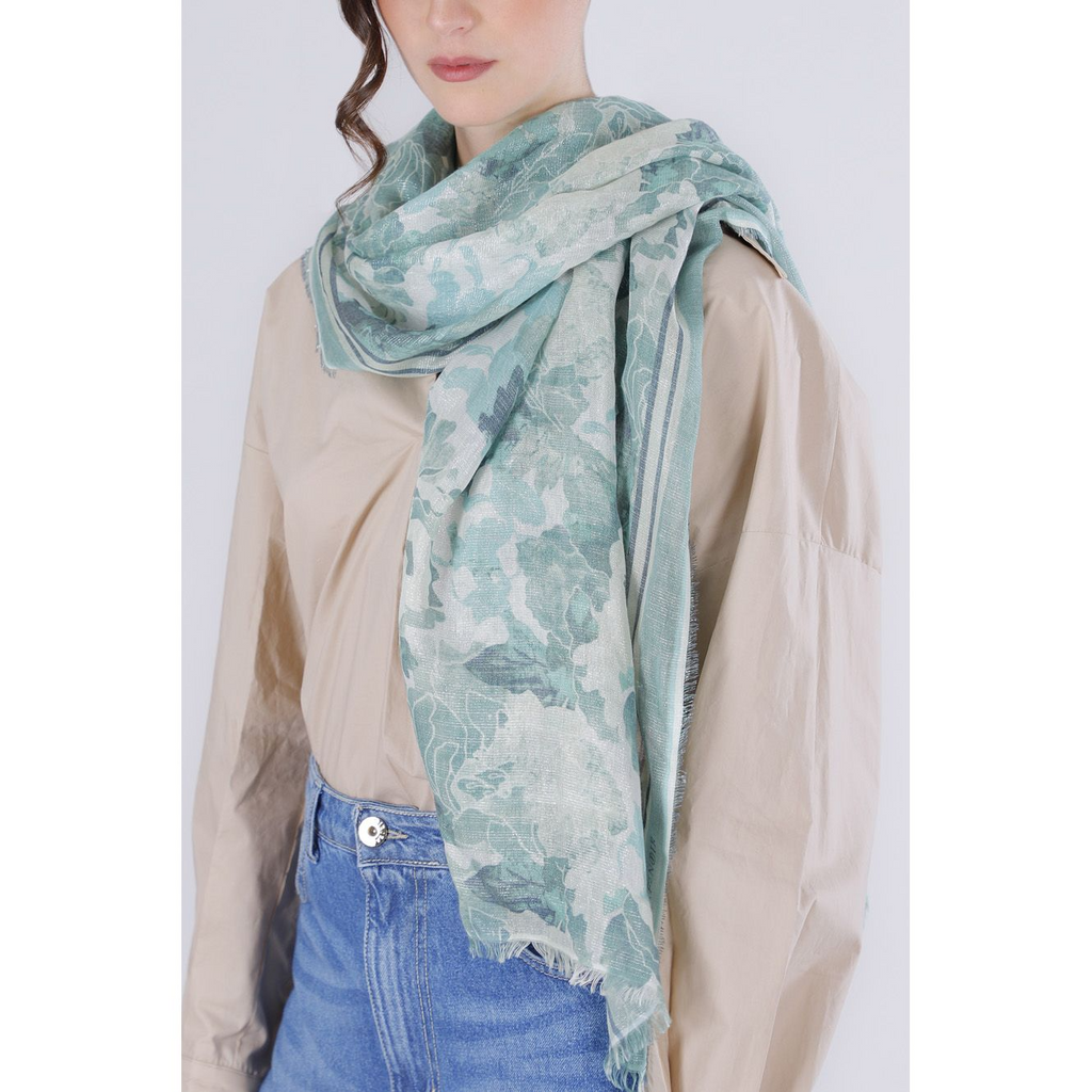 Sciarpa con lurex stampata