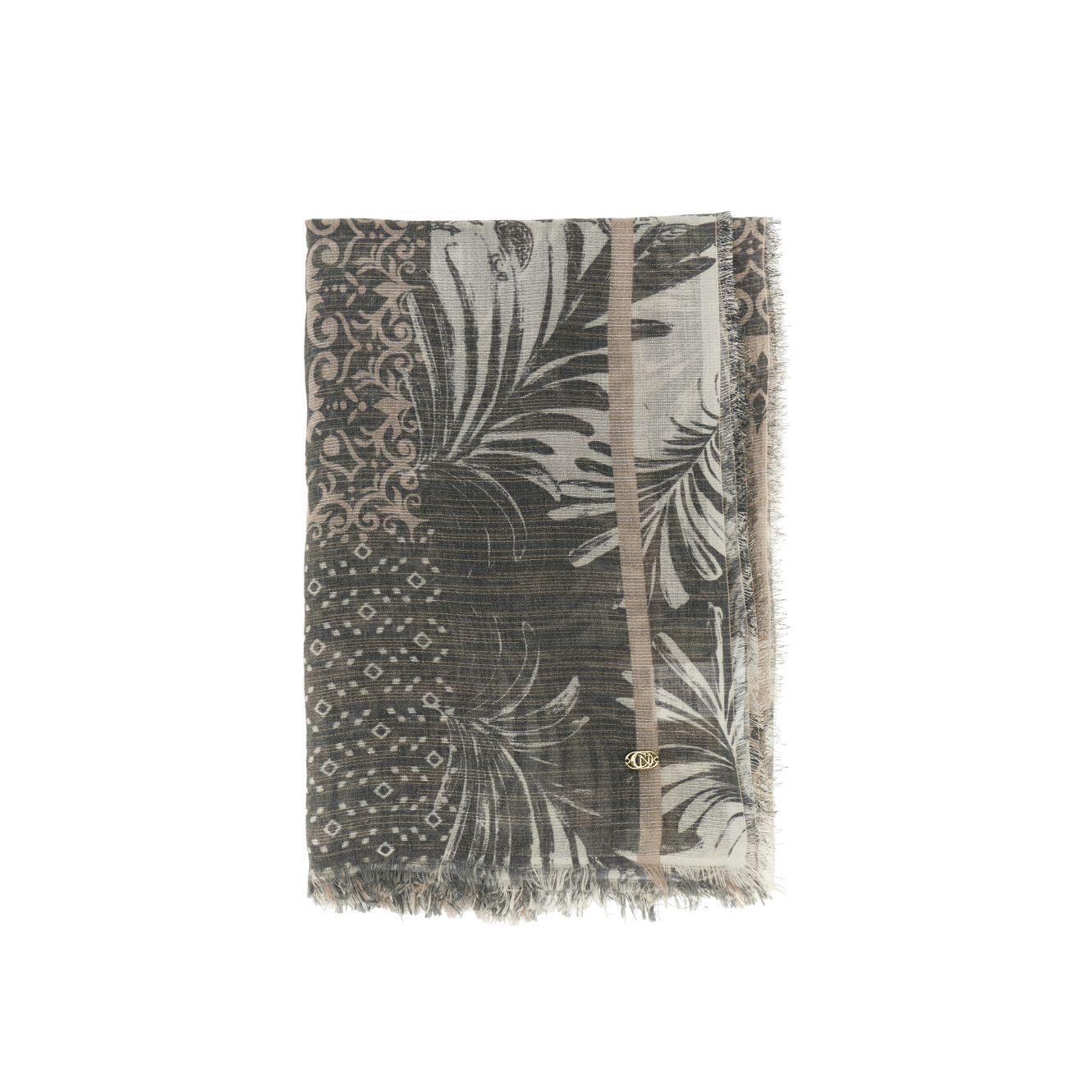 Sciarpa con lurex stampata