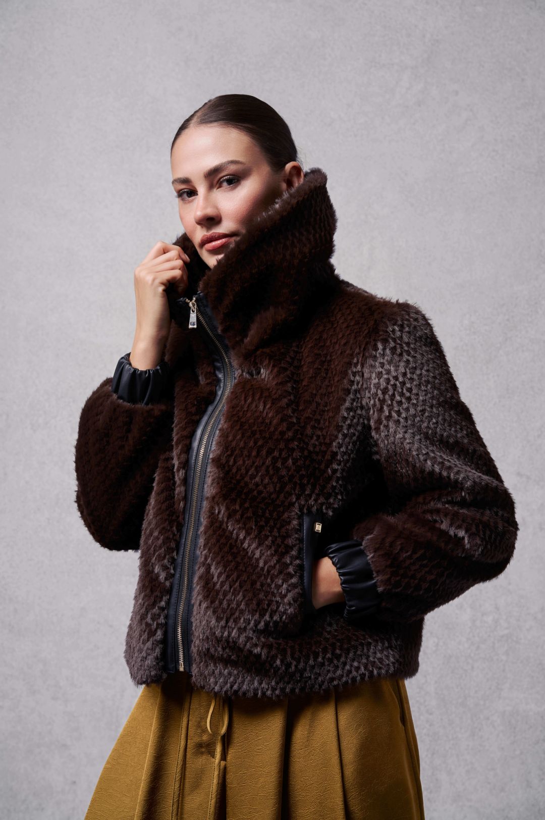 Bomber in pelliccia faux