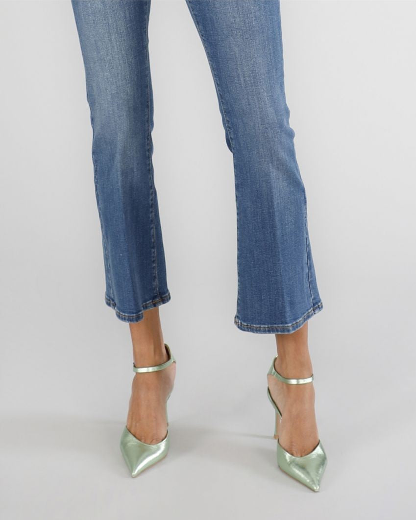 Jeans denim cropped flare