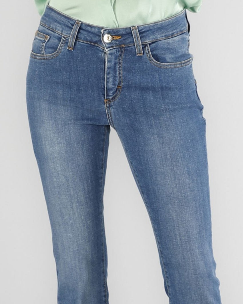 Jeans denim cropped flare