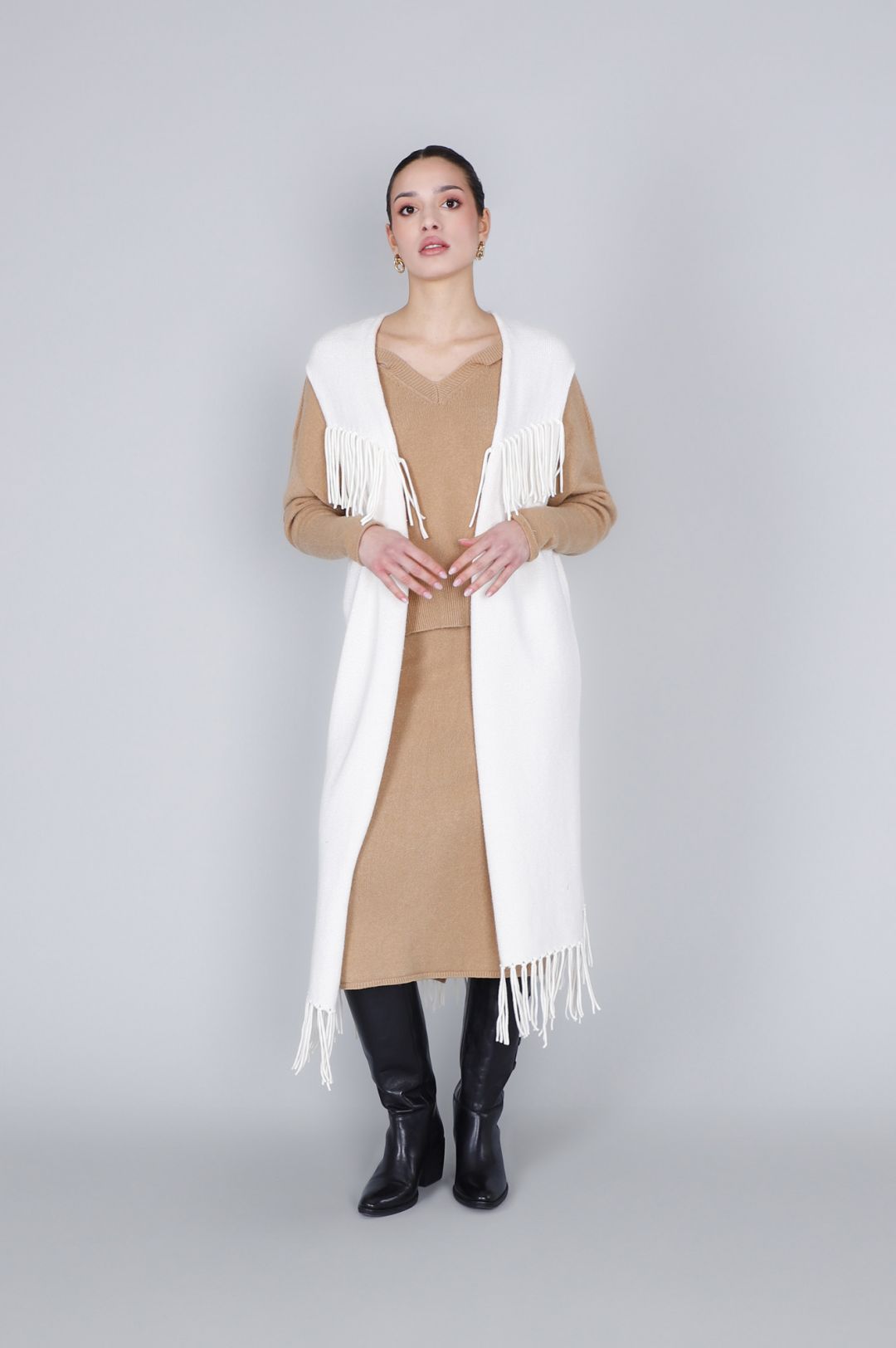 Giilet oversize con frange