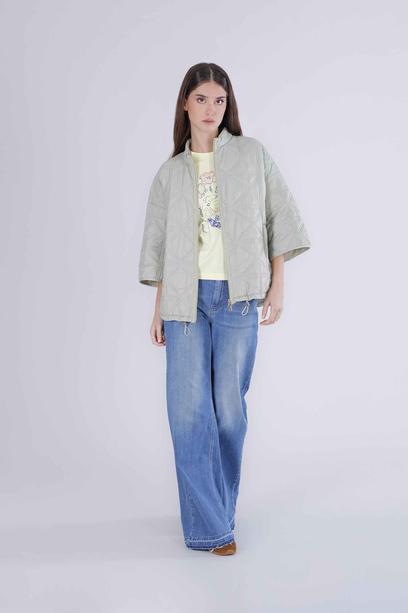 Piumino trapunta a rombi linea ad uovo