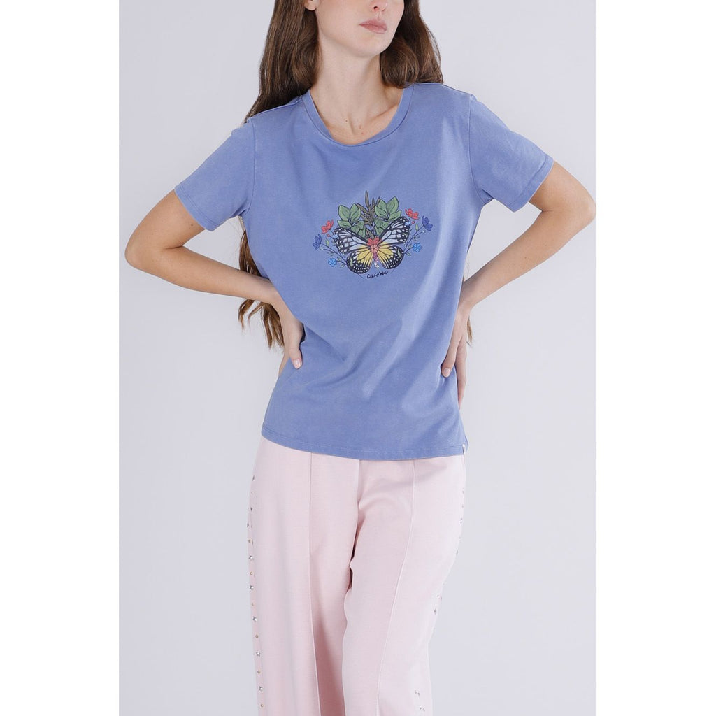 T-shirt con stampa farfalla