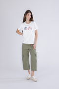 T-Shirt portalogo con costina lurex allo scollo