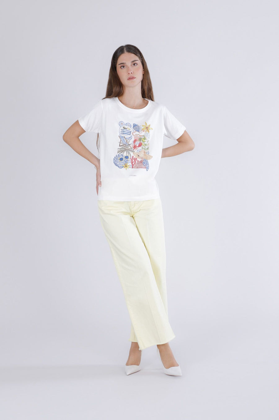 T-shirt con stampa estiva
