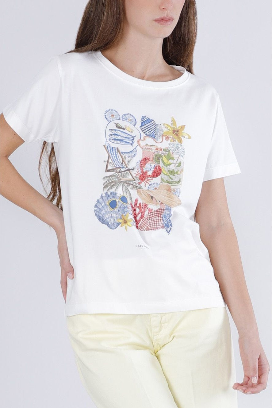 T-shirt con stampa estiva