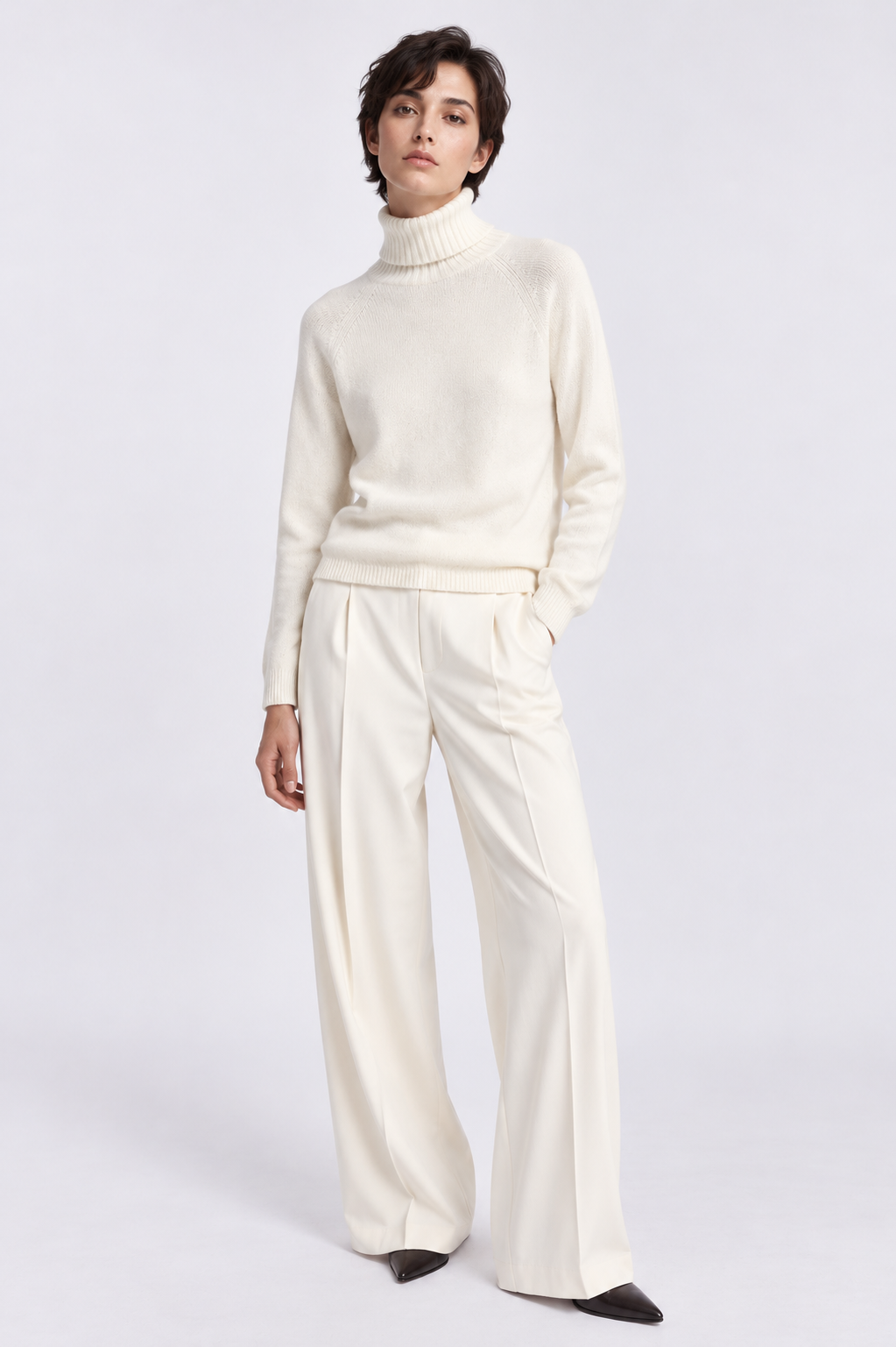 Maglioncino collo alto misto cashmere