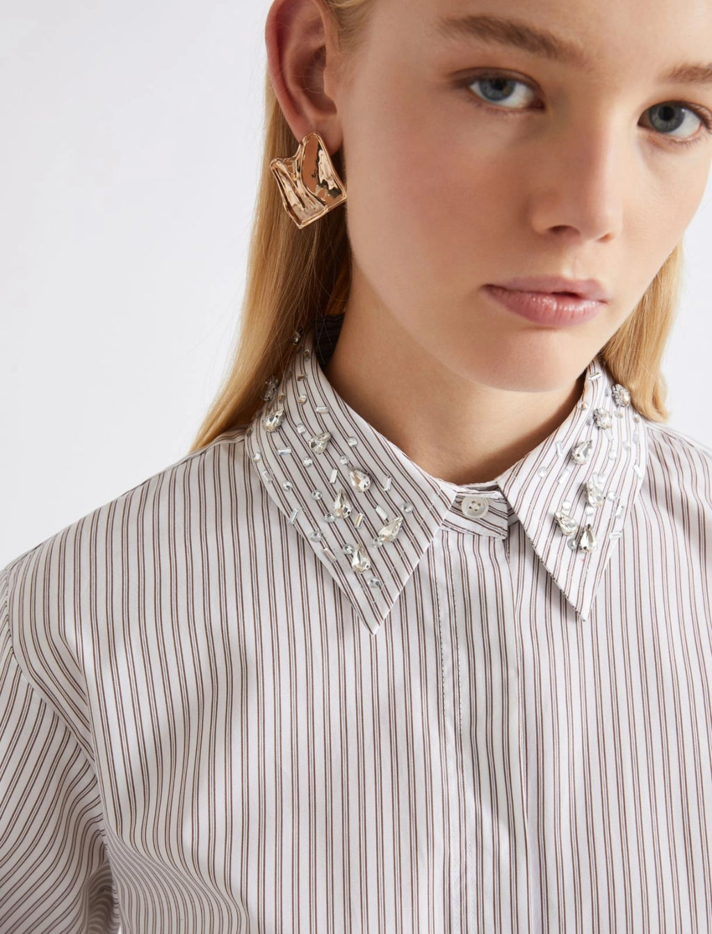 Camicia in cotone con cristalli Mlsteso