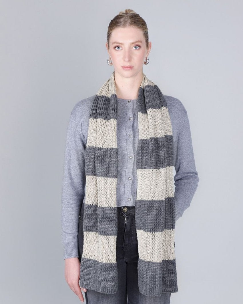 Sciarpa rigata dettaglio lurex