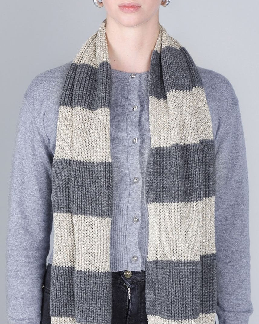 Sciarpa rigata dettaglio lurex