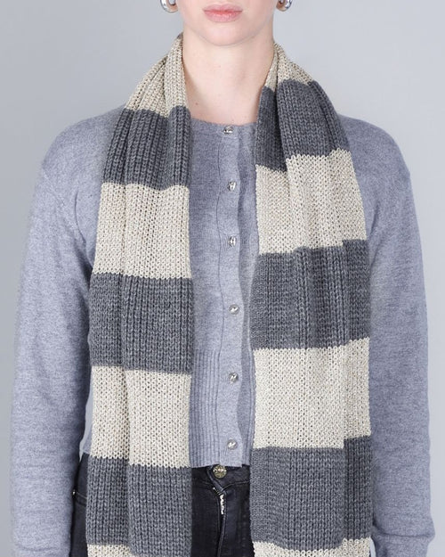 Sciarpa rigata dettaglio lurex