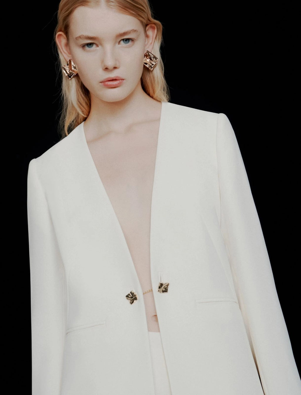 Blazer senza collo in envers satin Mlteffige