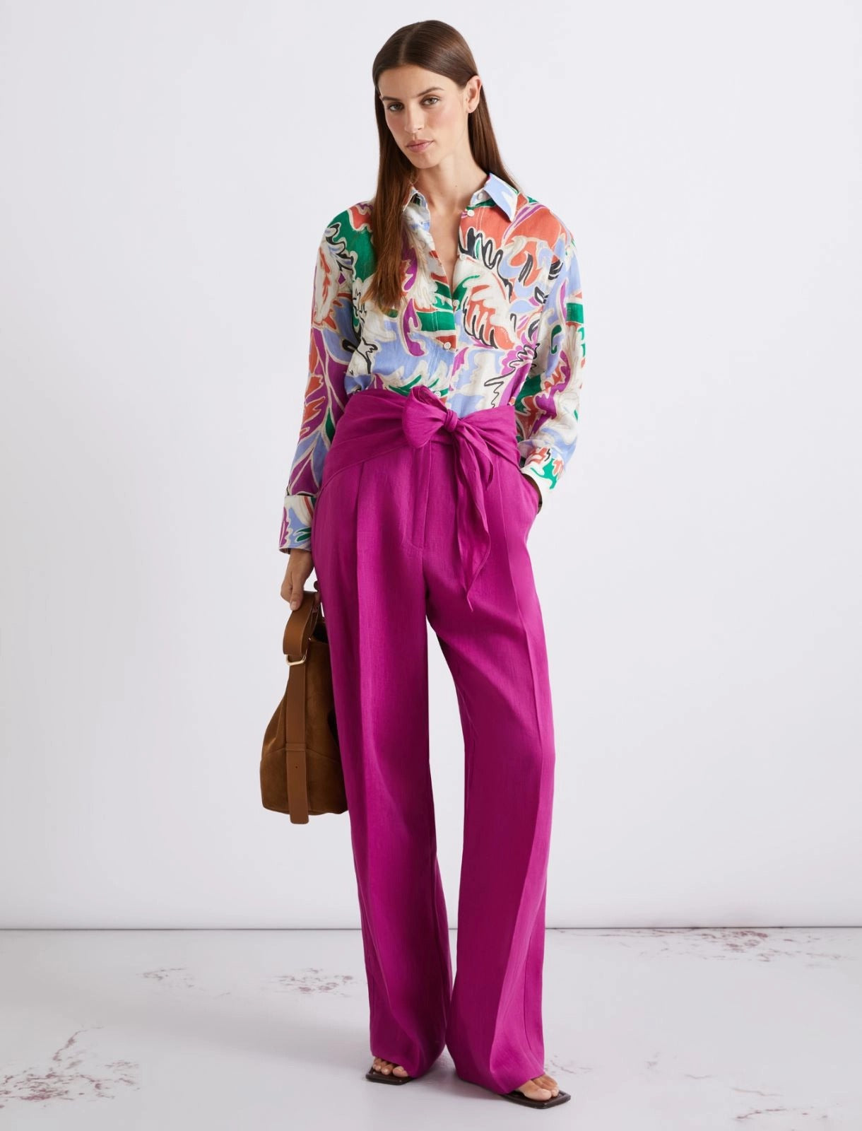Camicia in lino stampato Mlspergola