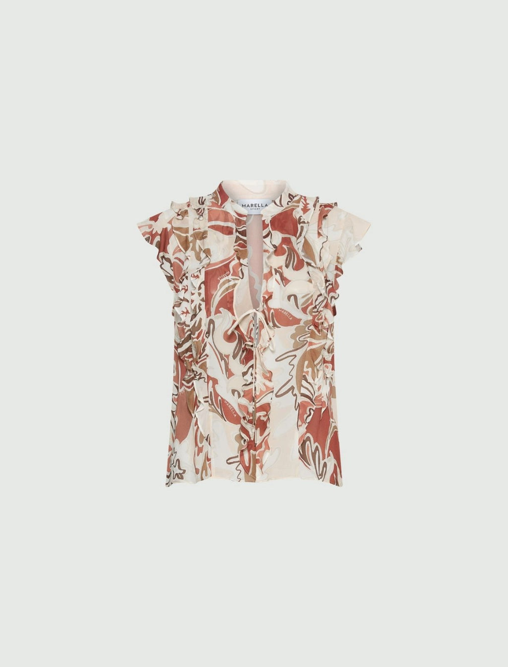 Top in georgette di viscosa con rouche Mlsugola