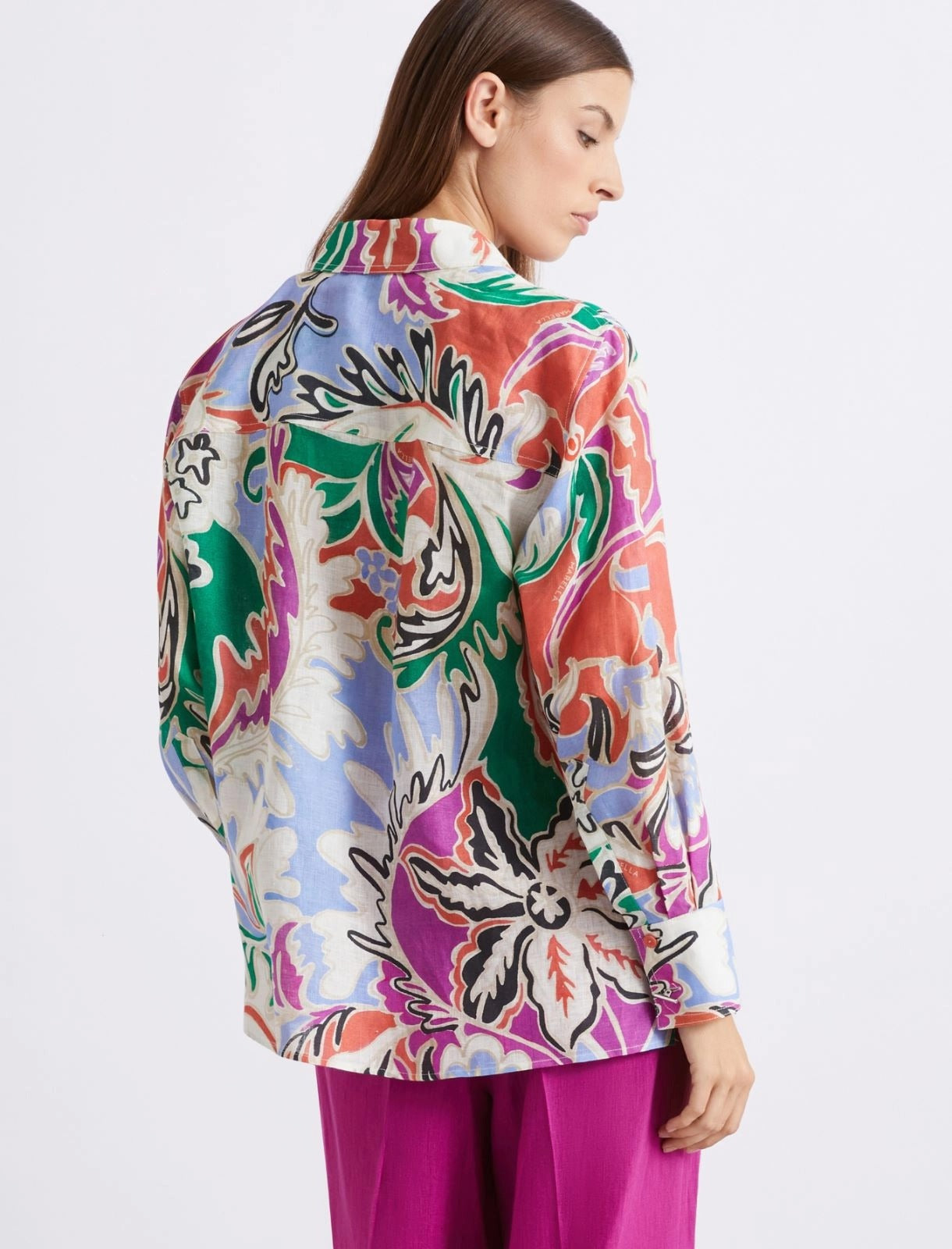 Camicia in lino stampato Mlspergola