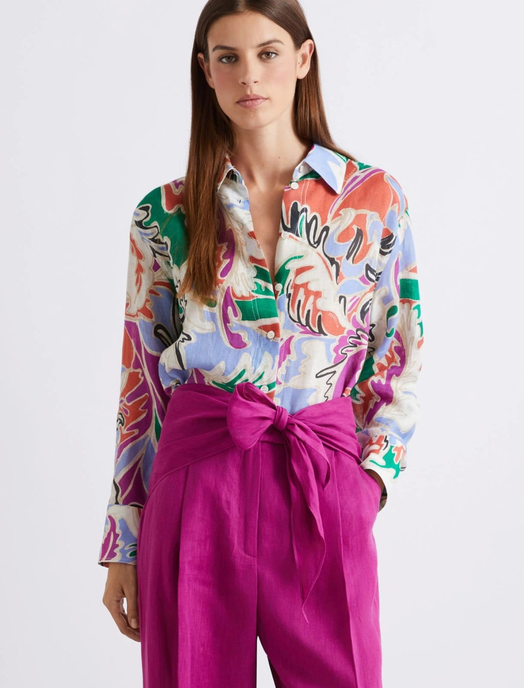 Camicia in lino stampato Mlspergola