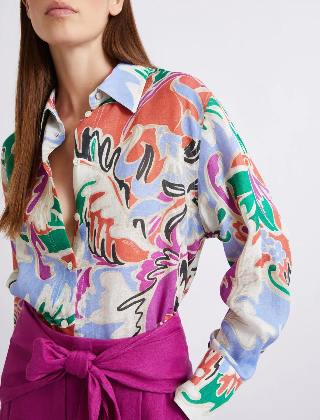 Camicia in lino stampato Mlspergola