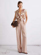 Top in georgette di viscosa con rouche Mlsugola