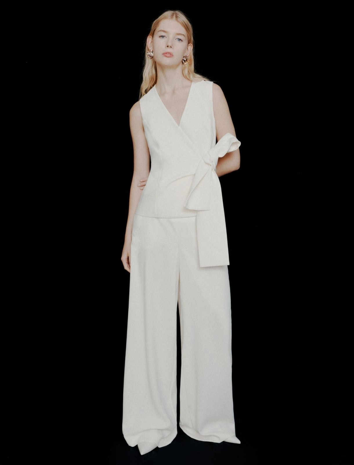 Top con fiocco in envers satin Mltlirica