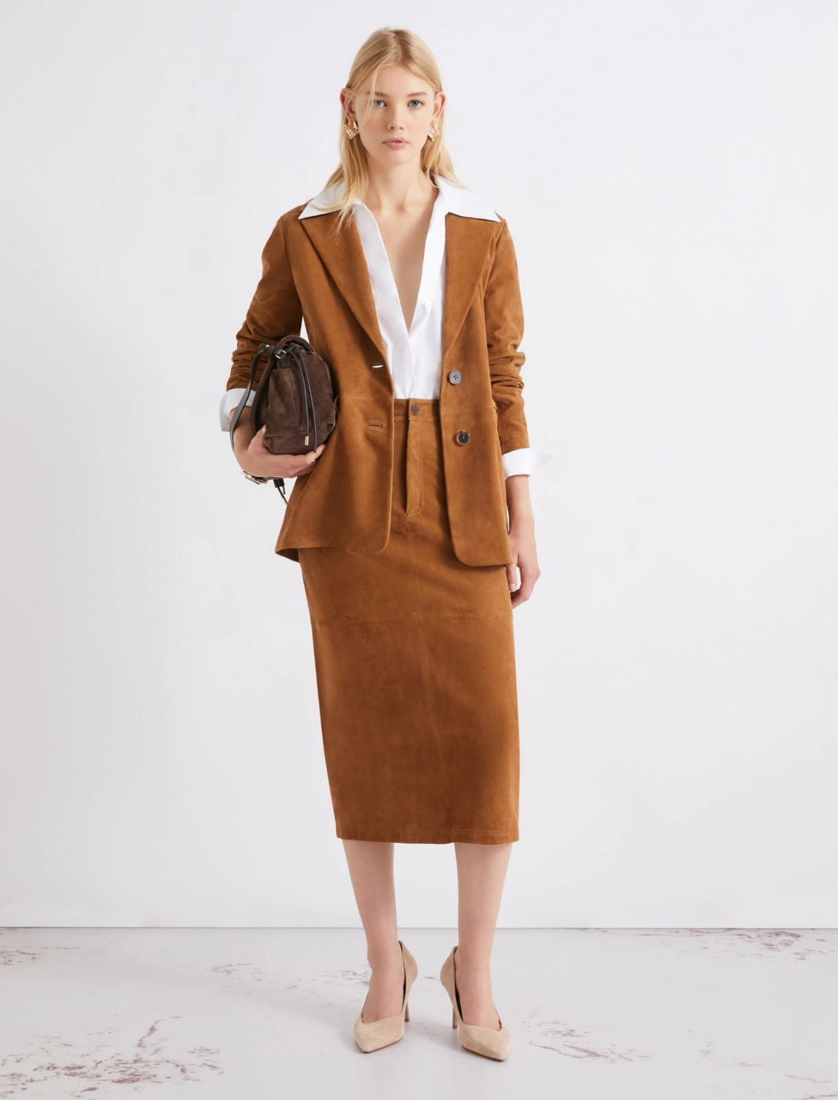 Blazer semiaderente in camoscio Mlsfulmine