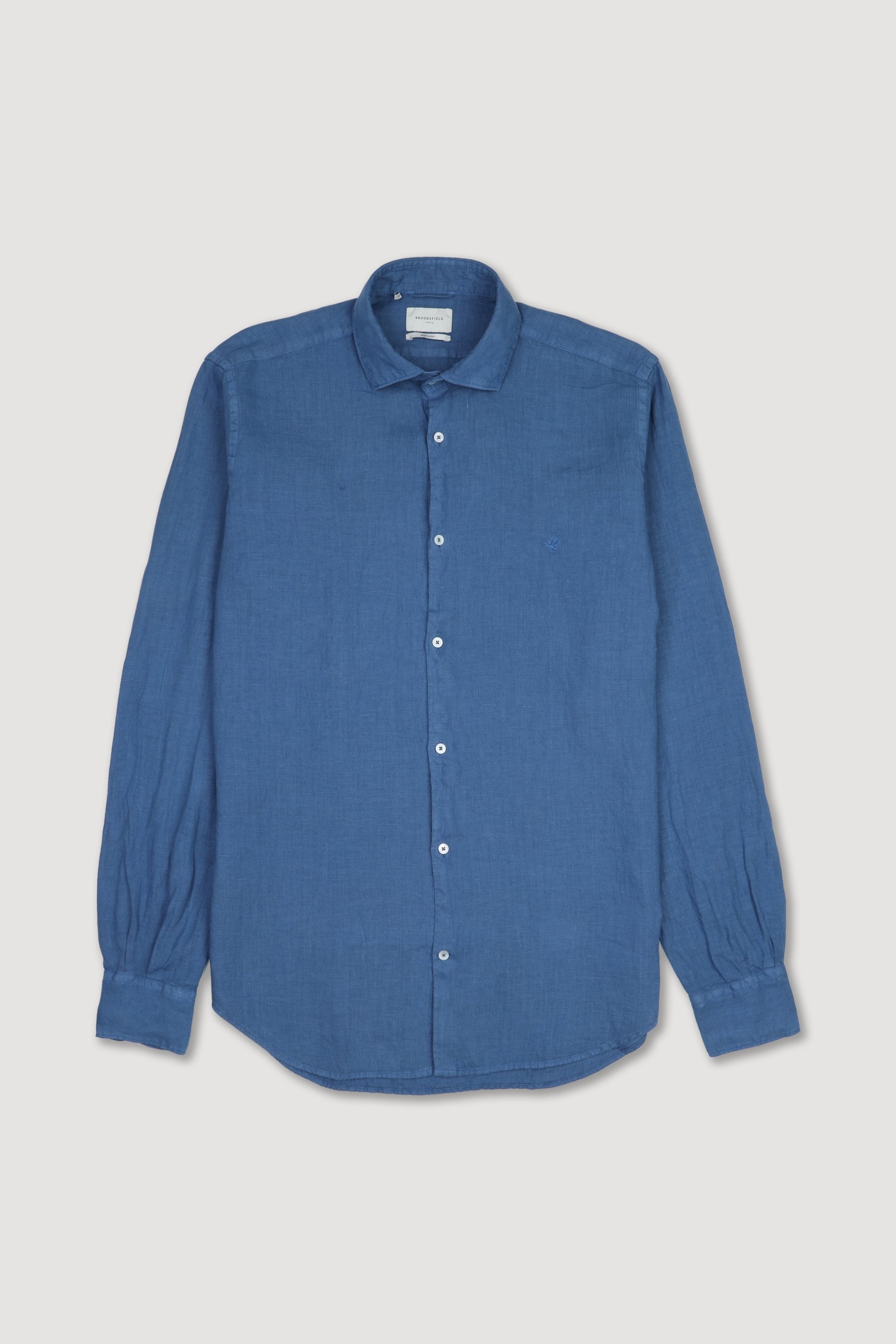 Camicia in lino con collo francese