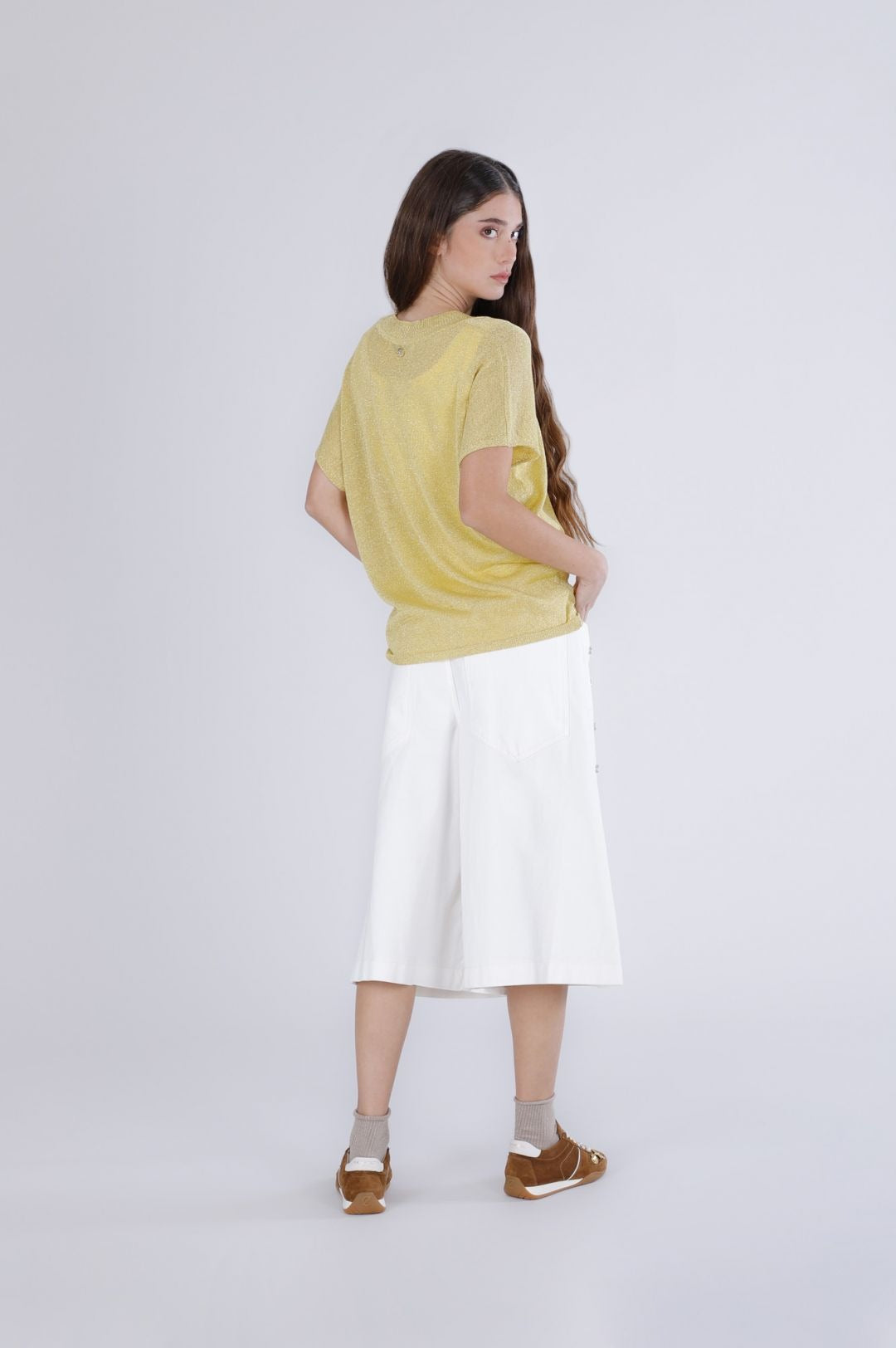 Maglia maniche ad aletta filato lurex