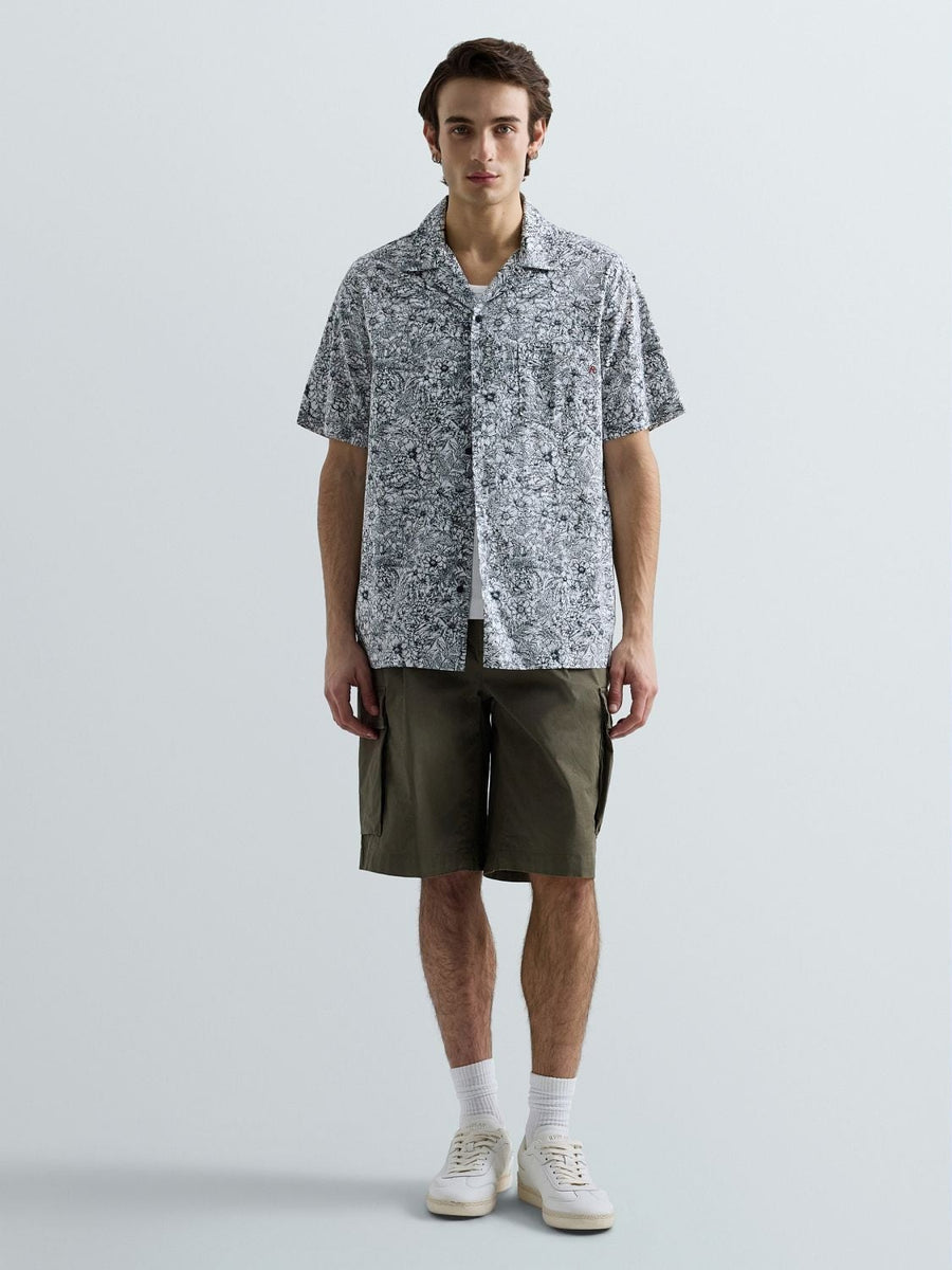 Camicia in popeline con stampa fiori