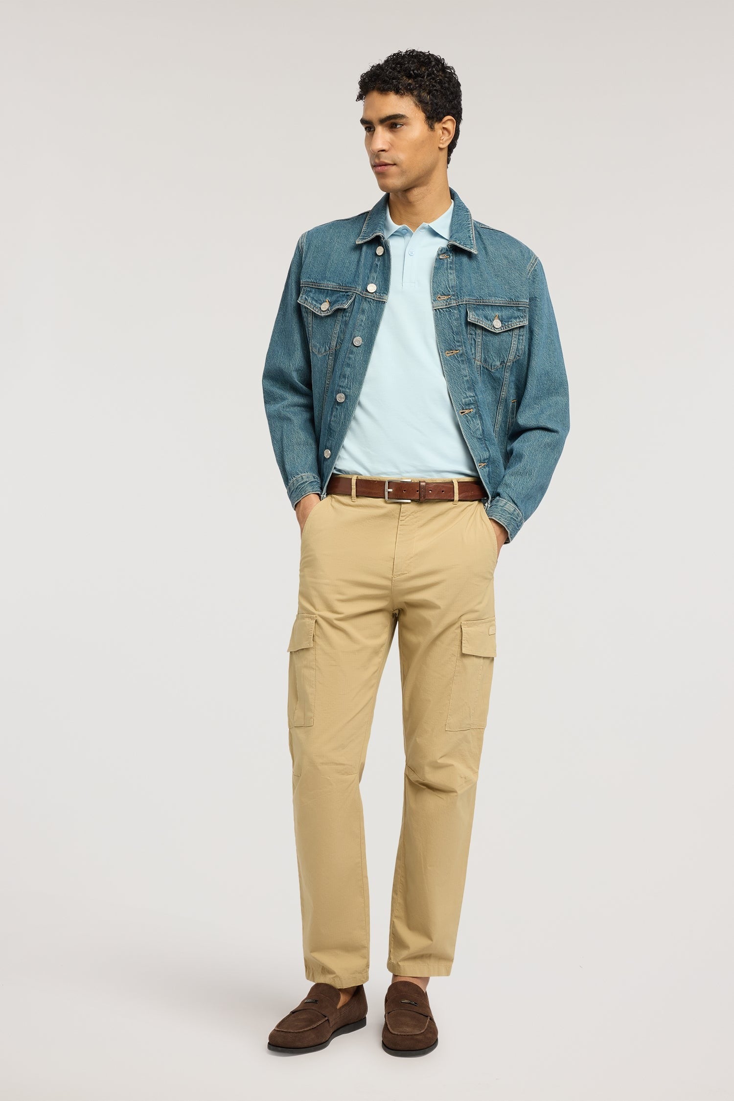 Polo slim fit in piquet stretch