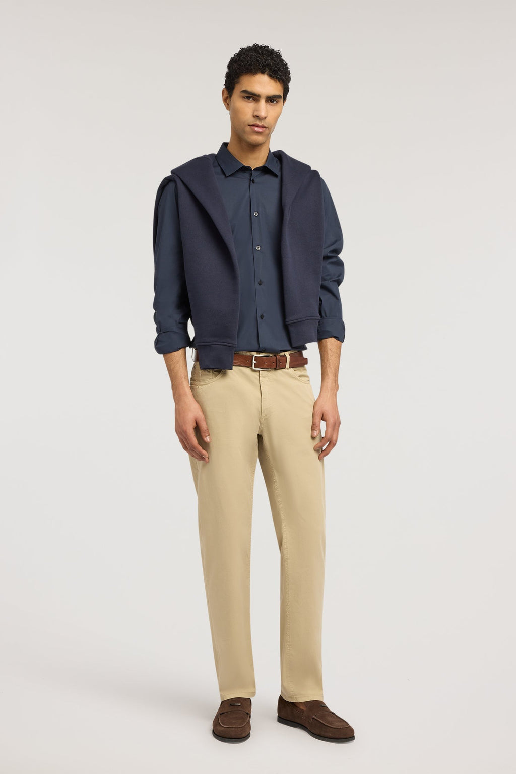 Camicia slim fit in popeline