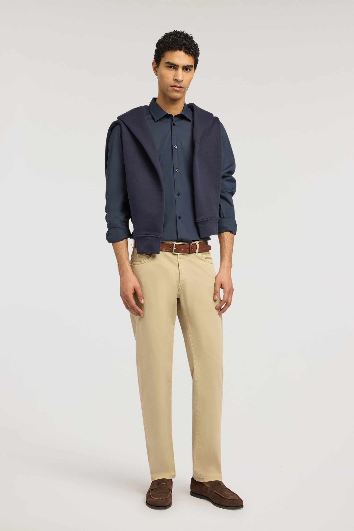 Camicia slim fit in popeline